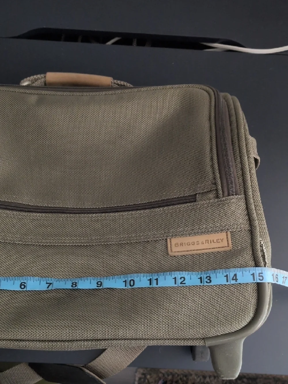 Briggs & Riley Taupe Carry-On Laptop Bag with Shoulder Strap